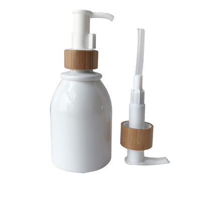 250ml παγωμένο ηλέκτρινο καλλυντικό μπουκάλι της PET με την αντλία μπαμπού
