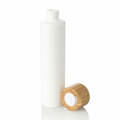 300ml άσπρο κενό μπουκάλι χρήσης κρέμας λοσιόν της Pet πλαστικό καλλυντικό με το μπαμπού ΚΑΠ