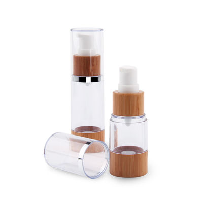 50ml κενή χωρίς αέρα επαναληπτικής χρήσεως πλαστική κενή καλλυντική ουσία μπαμπού μπουκαλιών αντλιών