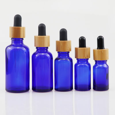 100ml καλλυντικό μπουκάλι γυαλιού ουσιαστικού πετρελαίου με dropper μπαμπού το δέρμα προσοχής καφετί