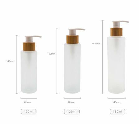 120ml παγωμένο μπουκάλι γυαλιού με το καλλυντικό δέρμα προσοχής αντλιών εμπορευματοκιβωτίων λοσιόν μπαμπού